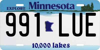 MN license plate 991LUE