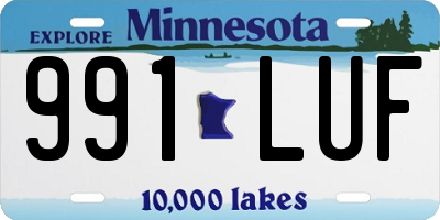 MN license plate 991LUF