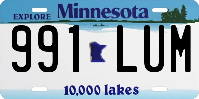 MN license plate 991LUM
