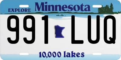 MN license plate 991LUQ