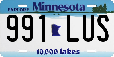 MN license plate 991LUS
