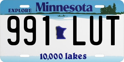 MN license plate 991LUT