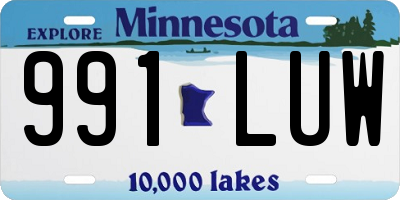 MN license plate 991LUW