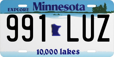 MN license plate 991LUZ