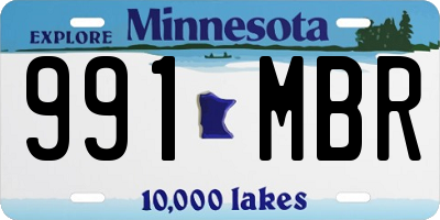 MN license plate 991MBR