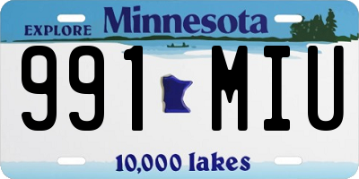 MN license plate 991MIU