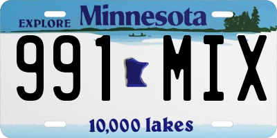 MN license plate 991MIX