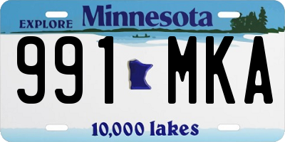 MN license plate 991MKA