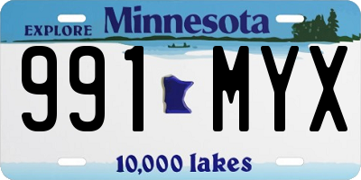 MN license plate 991MYX