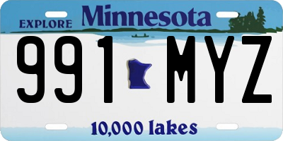MN license plate 991MYZ