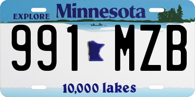 MN license plate 991MZB