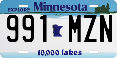 MN license plate 991MZN