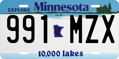MN license plate 991MZX