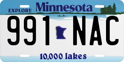 MN license plate 991NAC