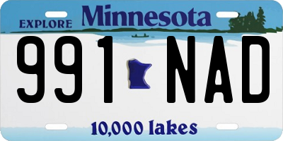 MN license plate 991NAD