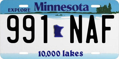 MN license plate 991NAF