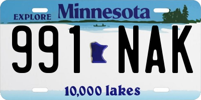 MN license plate 991NAK