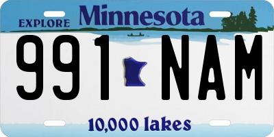 MN license plate 991NAM