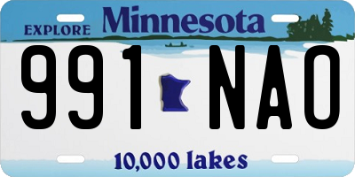 MN license plate 991NAO
