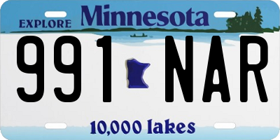 MN license plate 991NAR