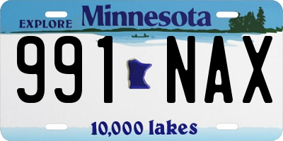 MN license plate 991NAX