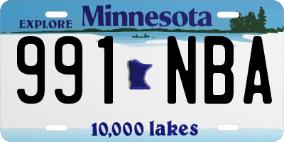 MN license plate 991NBA