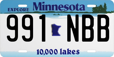 MN license plate 991NBB