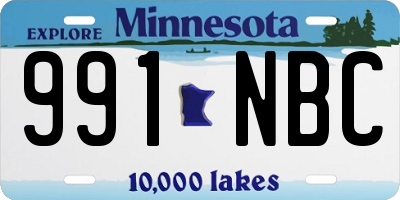 MN license plate 991NBC