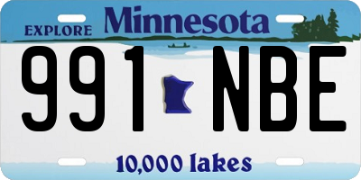 MN license plate 991NBE