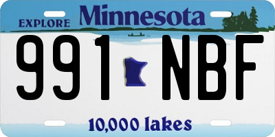 MN license plate 991NBF
