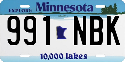 MN license plate 991NBK