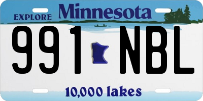 MN license plate 991NBL