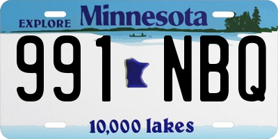 MN license plate 991NBQ