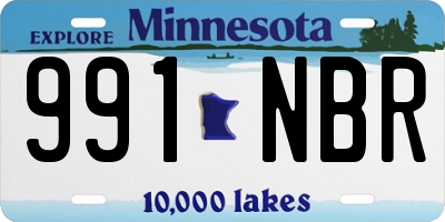 MN license plate 991NBR