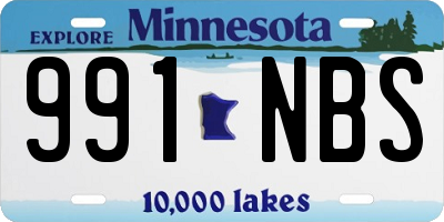 MN license plate 991NBS