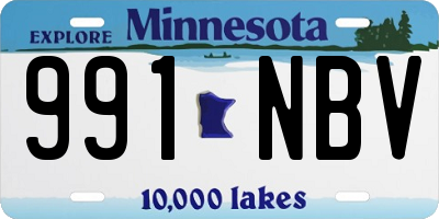 MN license plate 991NBV