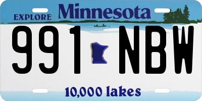 MN license plate 991NBW