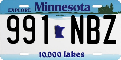 MN license plate 991NBZ
