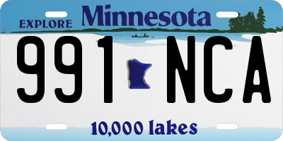 MN license plate 991NCA