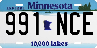 MN license plate 991NCE
