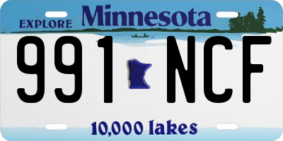 MN license plate 991NCF