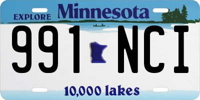MN license plate 991NCI