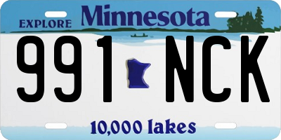 MN license plate 991NCK