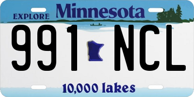MN license plate 991NCL