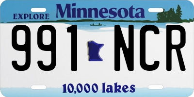 MN license plate 991NCR