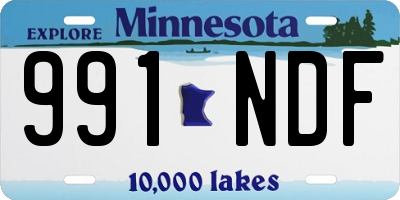 MN license plate 991NDF
