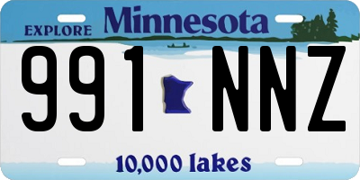 MN license plate 991NNZ