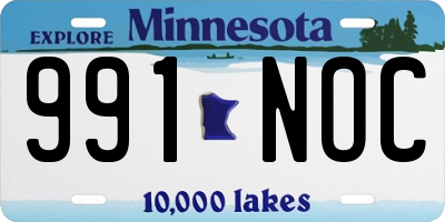 MN license plate 991NOC