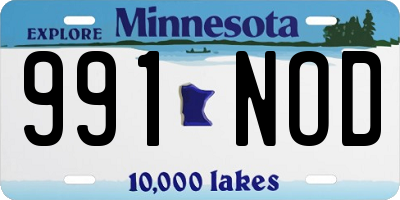 MN license plate 991NOD