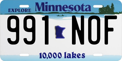 MN license plate 991NOF